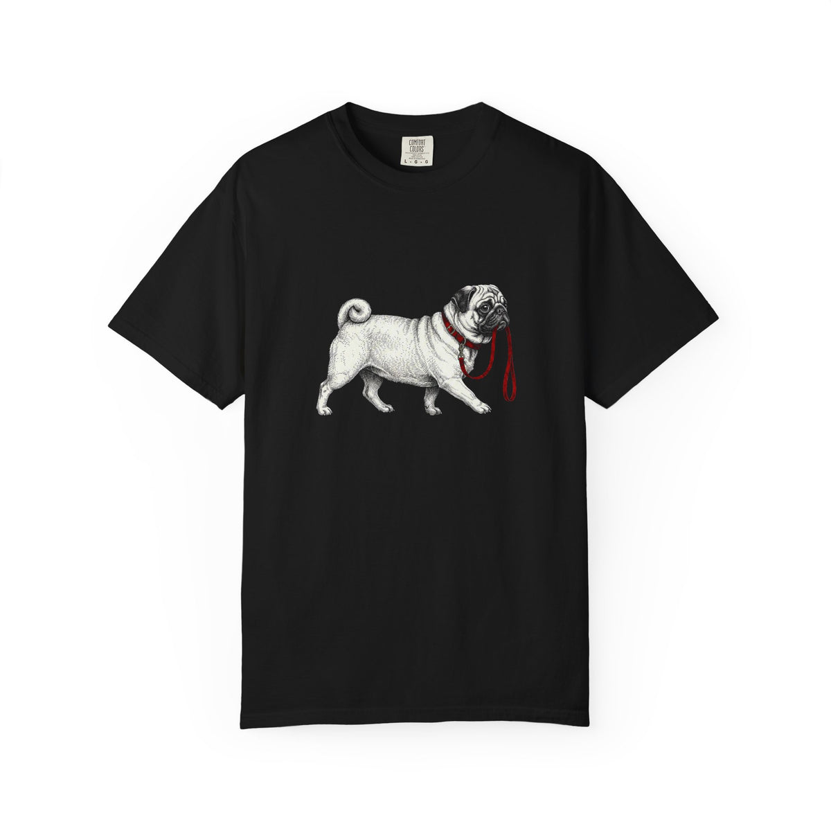 Never Walk Alone Pug T-Shirt in Black from When Dogs Fly