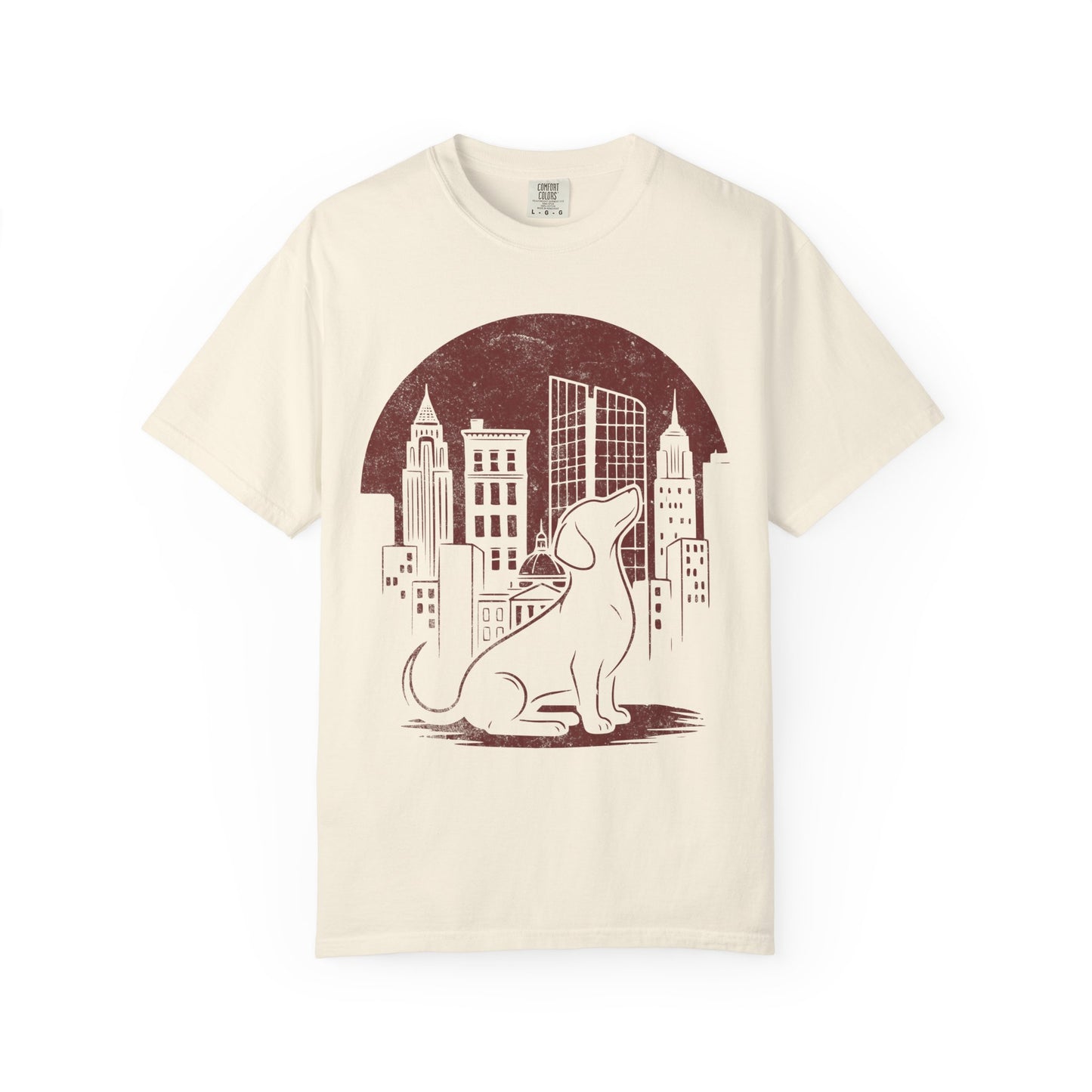 Big City Dachshund T-Shirt in Ivory from When Dogs Fly