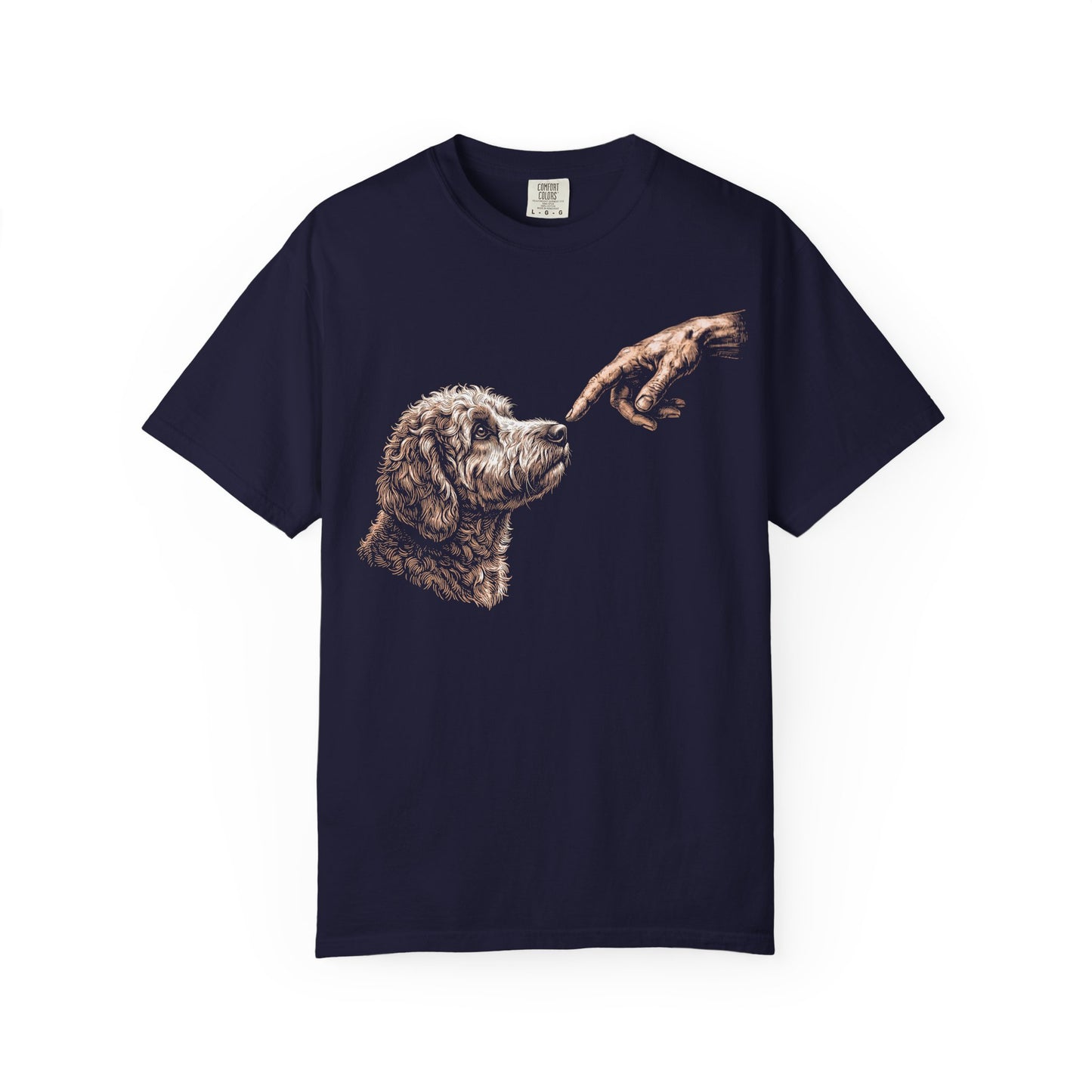 The Big Boop Labradoodle T-Shirt in True Navy from When Dogs Fly