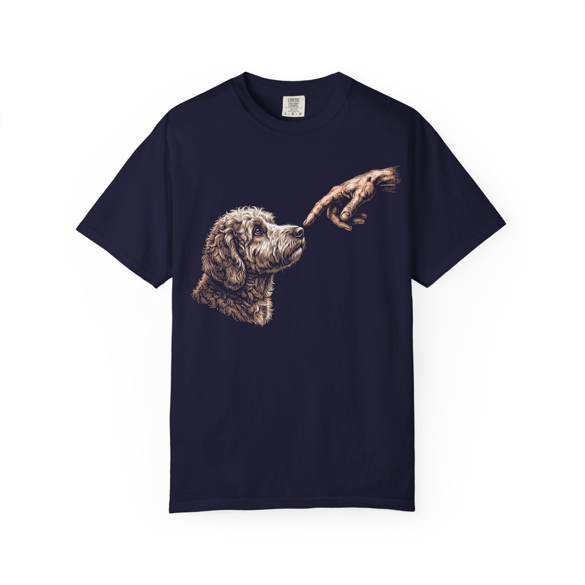 The Big Boop Labradoodle T-Shirt in True Navy from When Dogs Fly