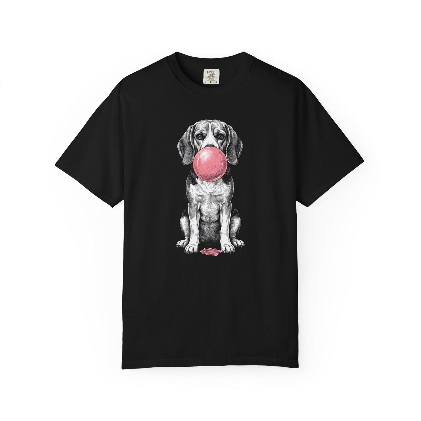 Bubblegum Beagle T-Shirt in Black from When Dogs Fly